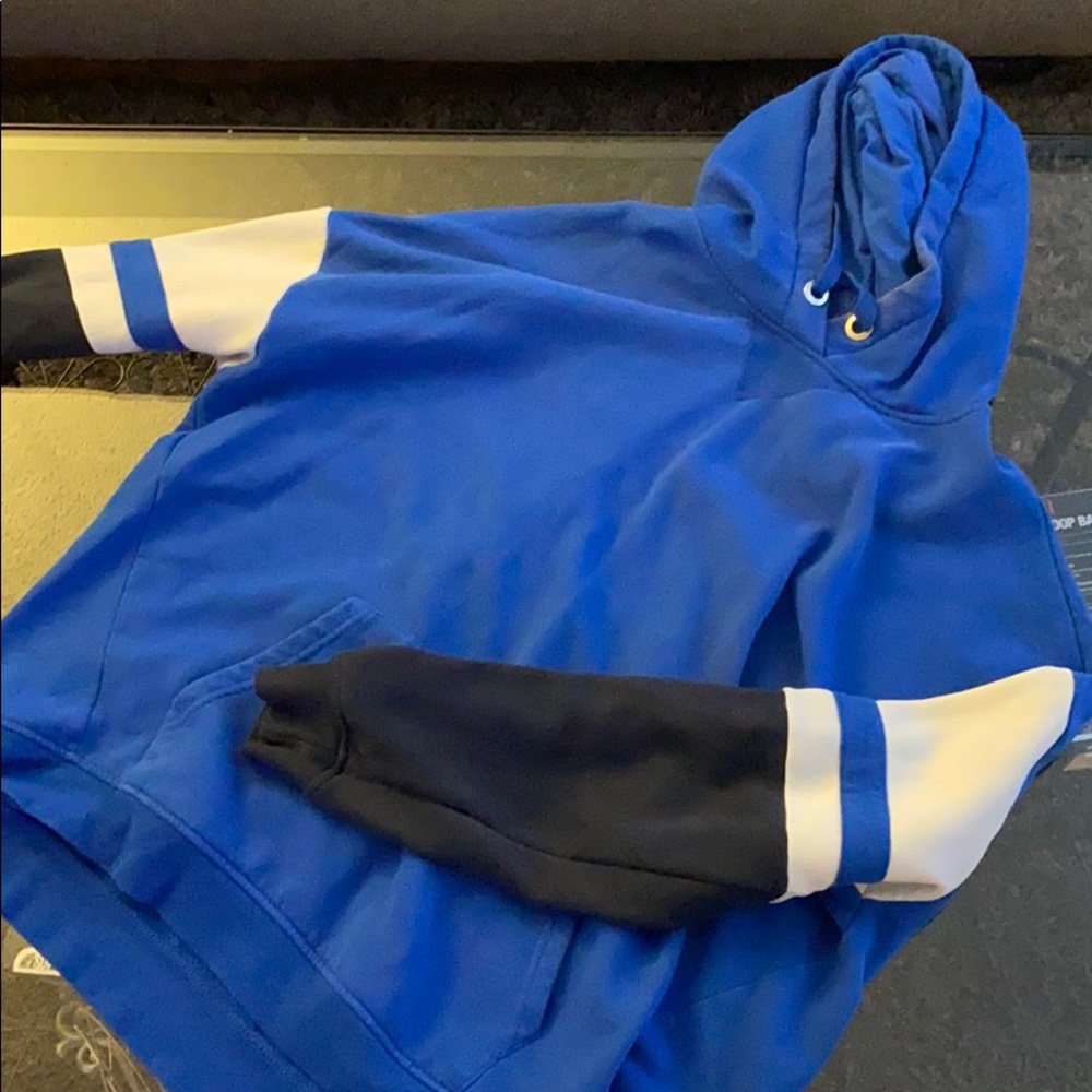 Blue over sided hoodie